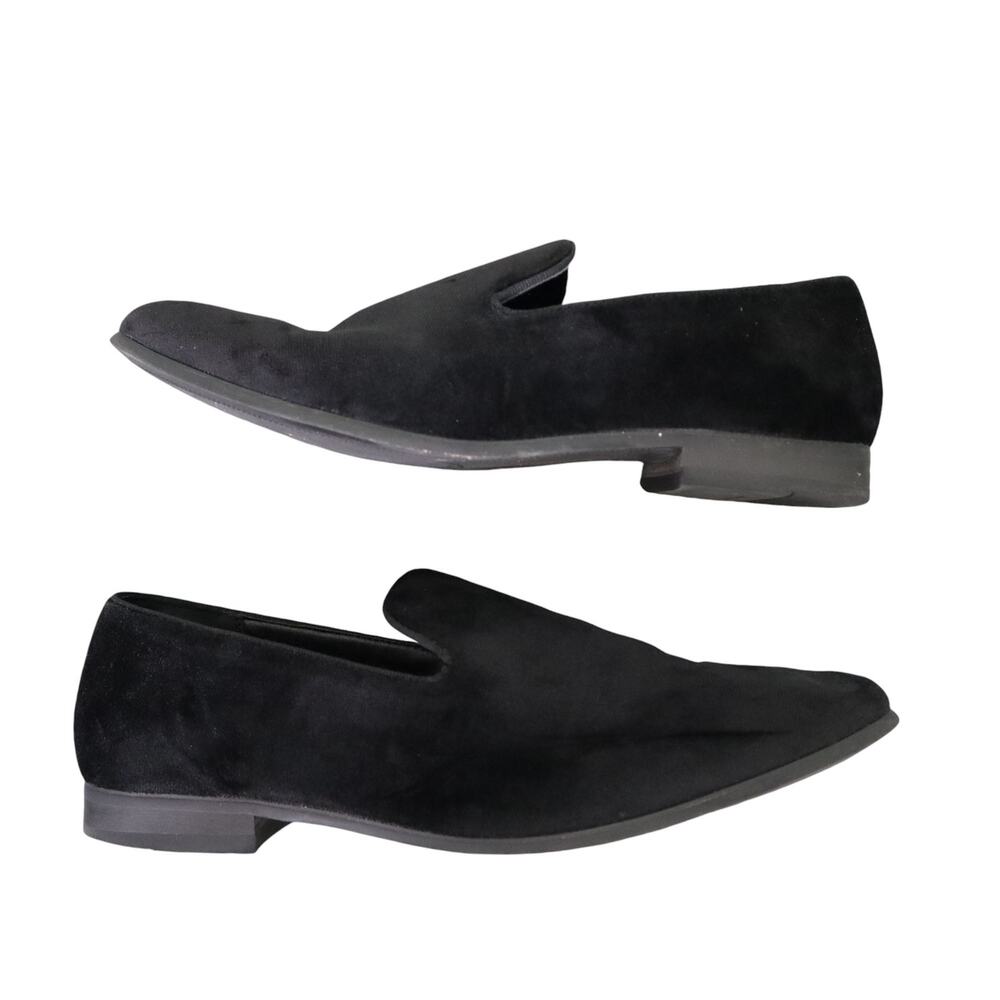 INC International Concepts Mens Trace Velvet Penny Loafers Size 10 Black Slip On